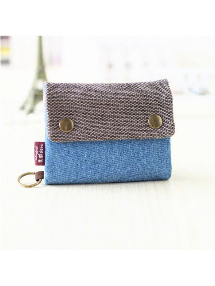 Kaka tribe Korean canvas men's and women's wallets small wholesale Taobao multi-purpose key bag