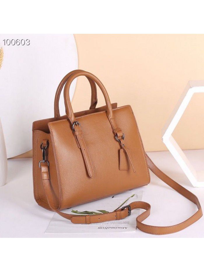 European and American style litchi pattern leather women's bag 2021 new leather handbag fashion trend One Shoulder Messenger Bag 8159