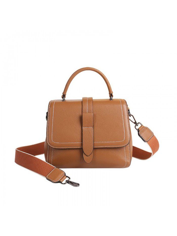 Head leather bag women's 2021 new handbag new Korean one shoulder straddle bag women's leather small square bag 8620