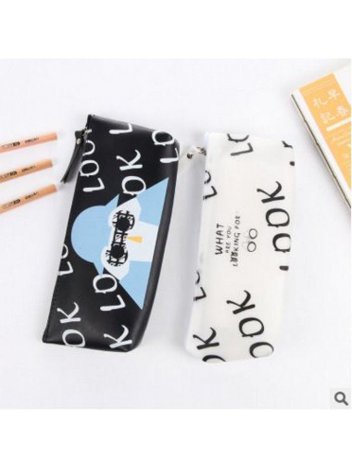 Stationery jelly creative cartoon student large capacity stationery bag lookout silicone pen bag simple storage pen bag