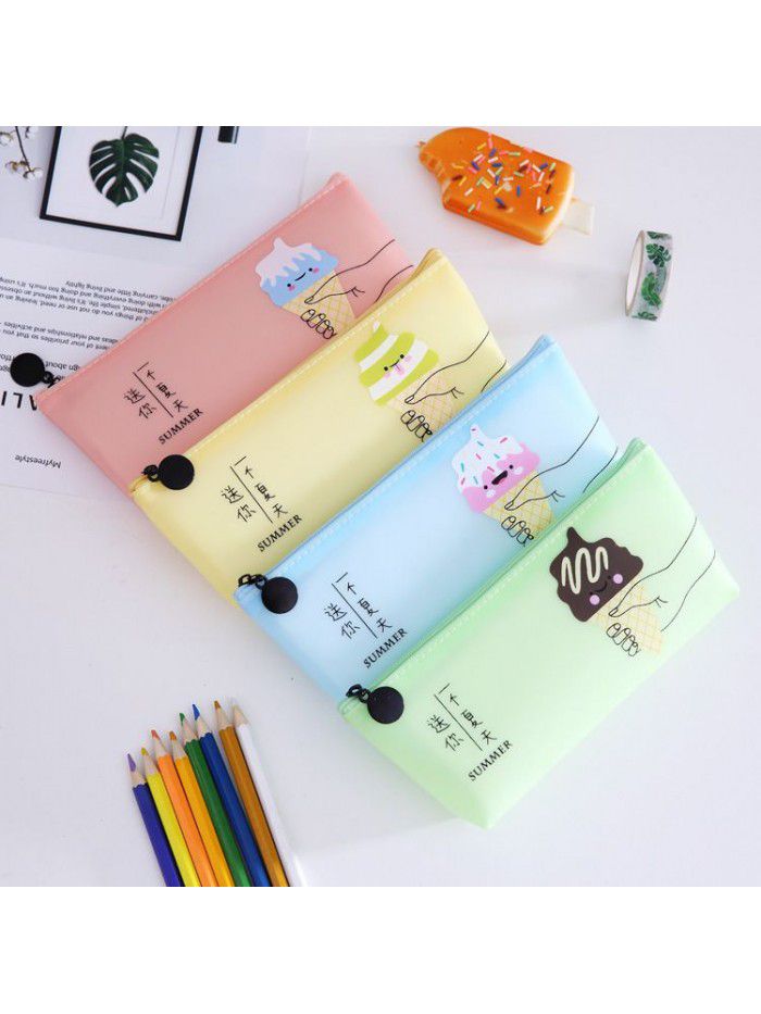 Korea creative stationery ice cream jelly pencil case pectin waterproof triangle pencil case for junior high school students