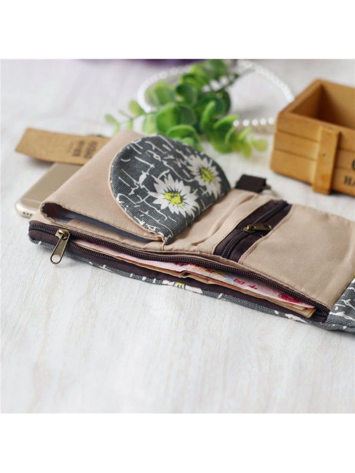 Kaka tribe Korean canvas men's and women's wallets small wholesale Taobao multi-purpose key bag