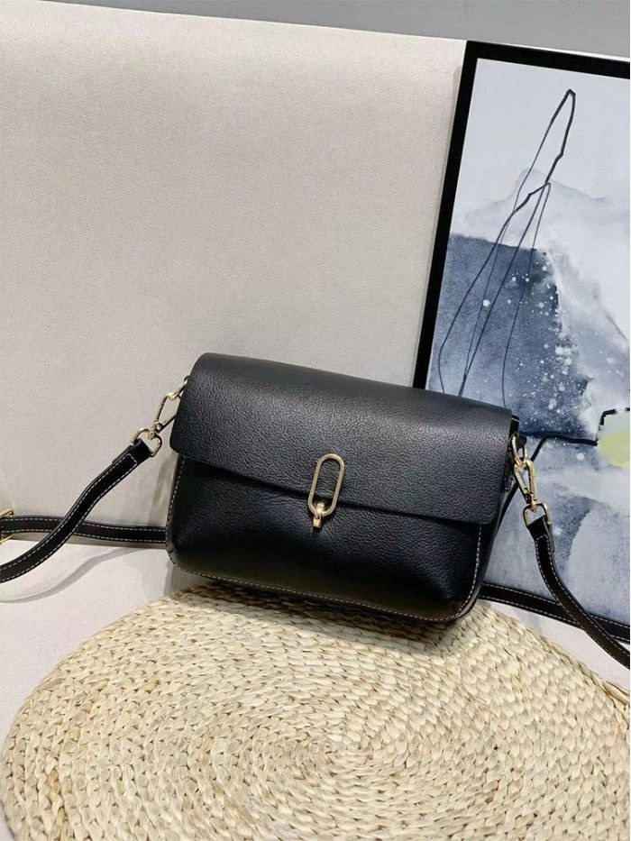 Small bag women's 2021 new style messenger bag leather women's bag fashion top layer cow leather shoulder bag small square bag 81089