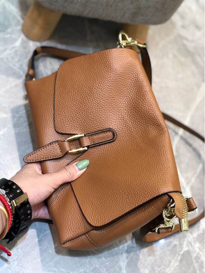 Women's small bag women's new 2021 cowhide women's bag fashion soft leather bag leisure fashion single shoulder bag 8817