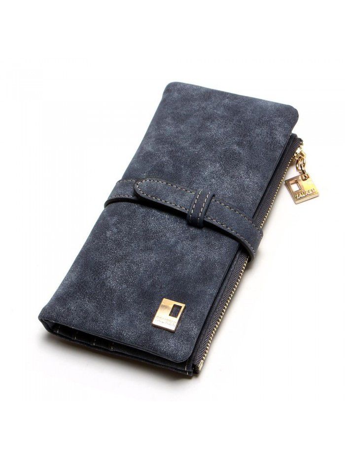 Fast selling popular Korean retro frosted leather 20% off with long wallet multi card women's wallet wholesale