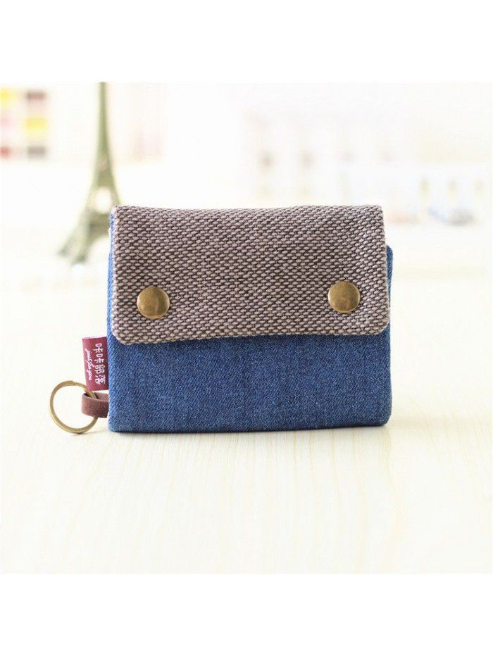 Kaka tribe Korean canvas men's and women's wallets small wholesale Taobao multi-purpose key bag