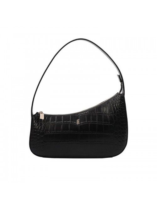 New crocodile leather underarm bag black simple ol...