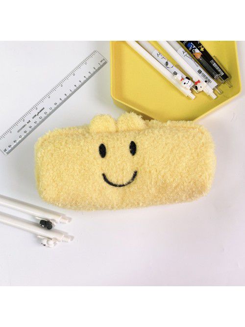 Japanese cute girl heart Plush smile pencil case l...
