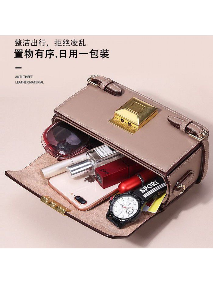 Small bag women's new leather bag 2021 fashion box small square bag versatile portable messenger bag 0820