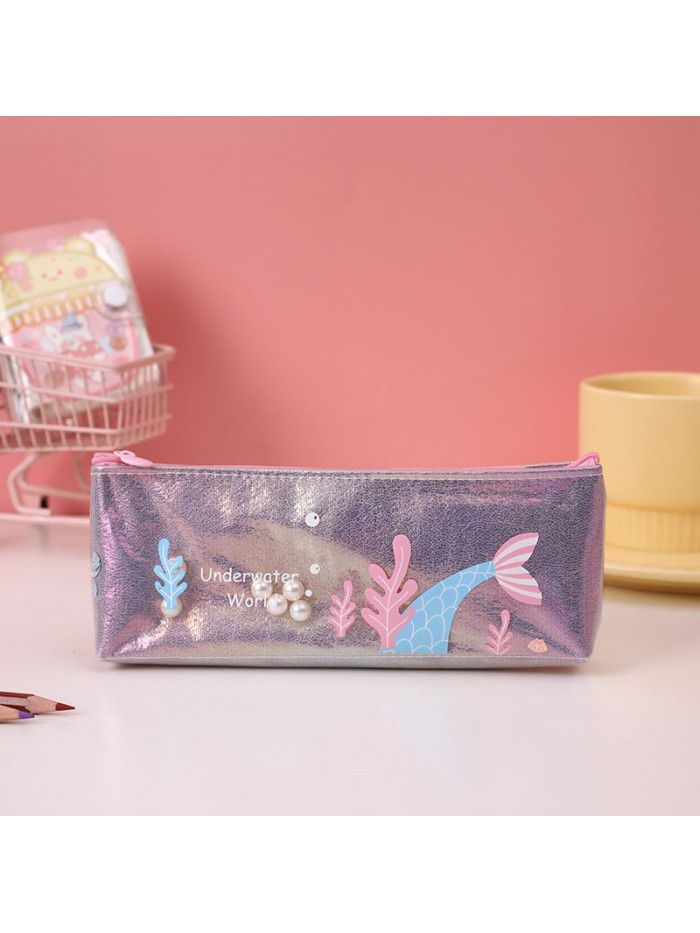 Hai's daughter large capacity pencil case simple Korean lovely girl dazzling pencil stationery case
