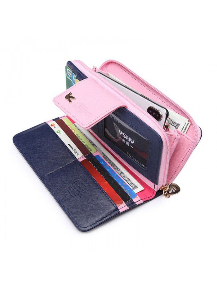 Hot cross border new wallet flying bird buckle Long Wallet Korean high capacity mobile phone bag lady's hand bag