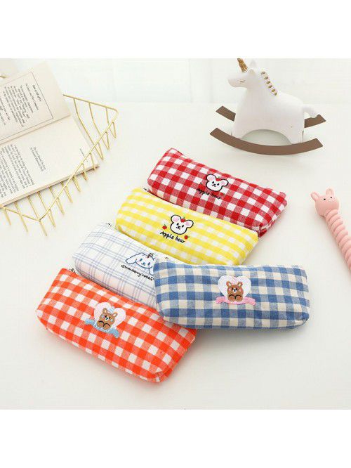 Cartoon embroidered pencil case for junior high sc...