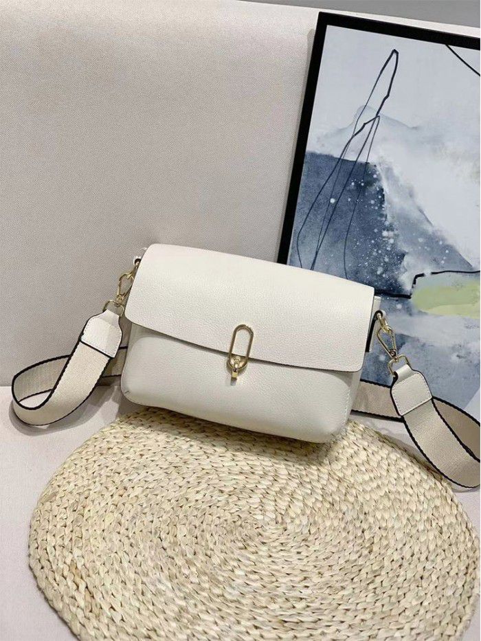 Small bag women's 2021 new style messenger bag leather women's bag fashion top layer cow leather shoulder bag small square bag 81089