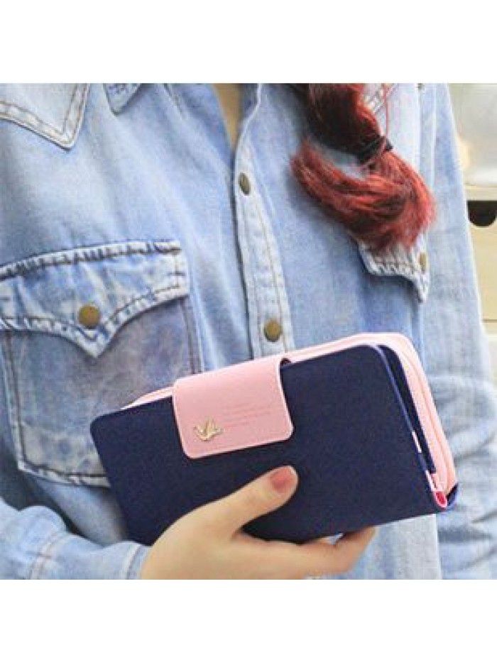 Hot cross border new wallet flying bird buckle Long Wallet Korean high capacity mobile phone bag lady's hand bag