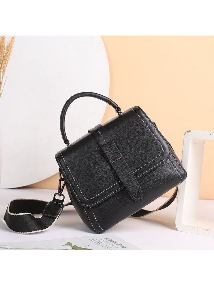 Head leather bag women's 2021 new handbag new Korean one shoulder straddle bag women's leather small square bag 8620