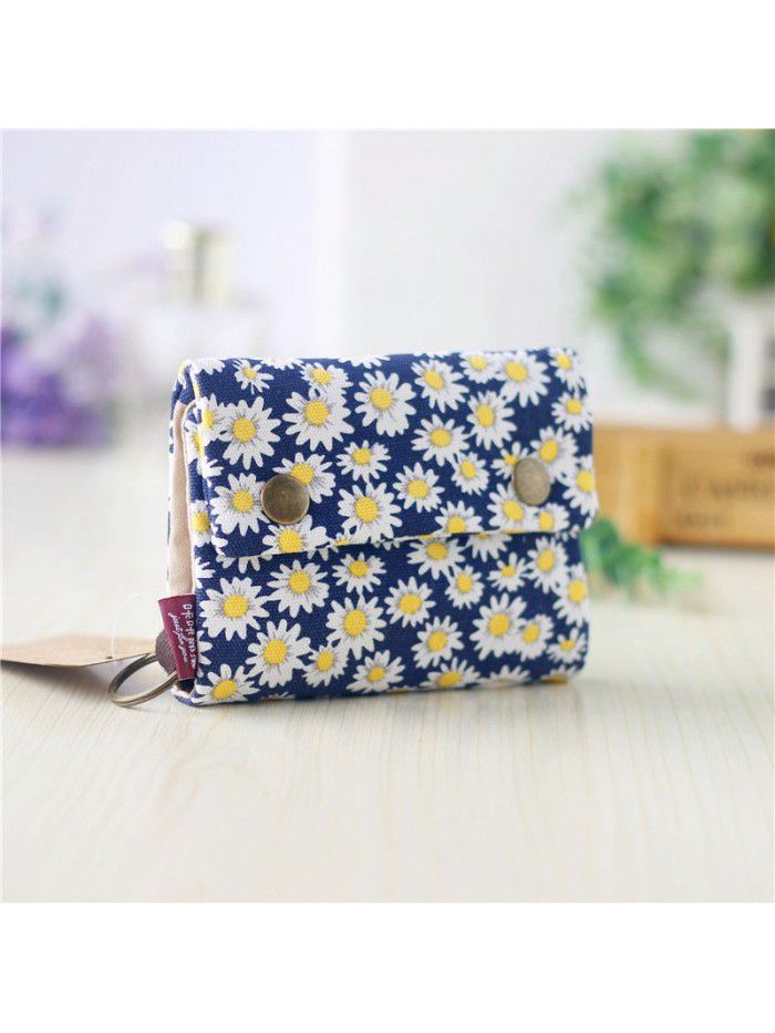 Kaka tribe Korean canvas men's and women's wallets small wholesale Taobao multi-purpose key bag