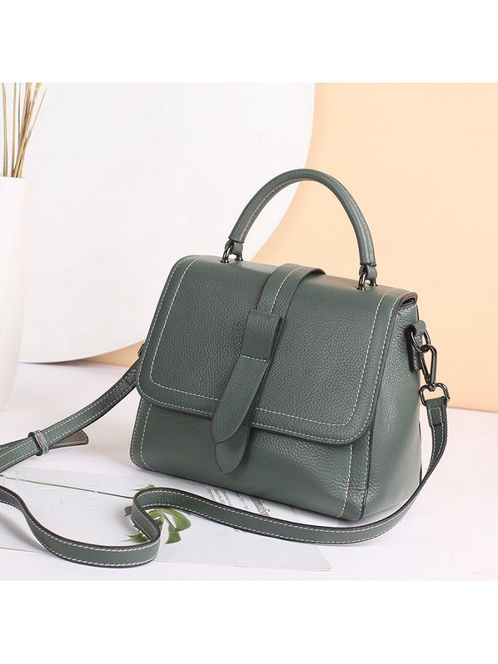 Head leather bag women's 2021 new handbag new Korean one shoulder straddle bag women's leather small square bag 8620