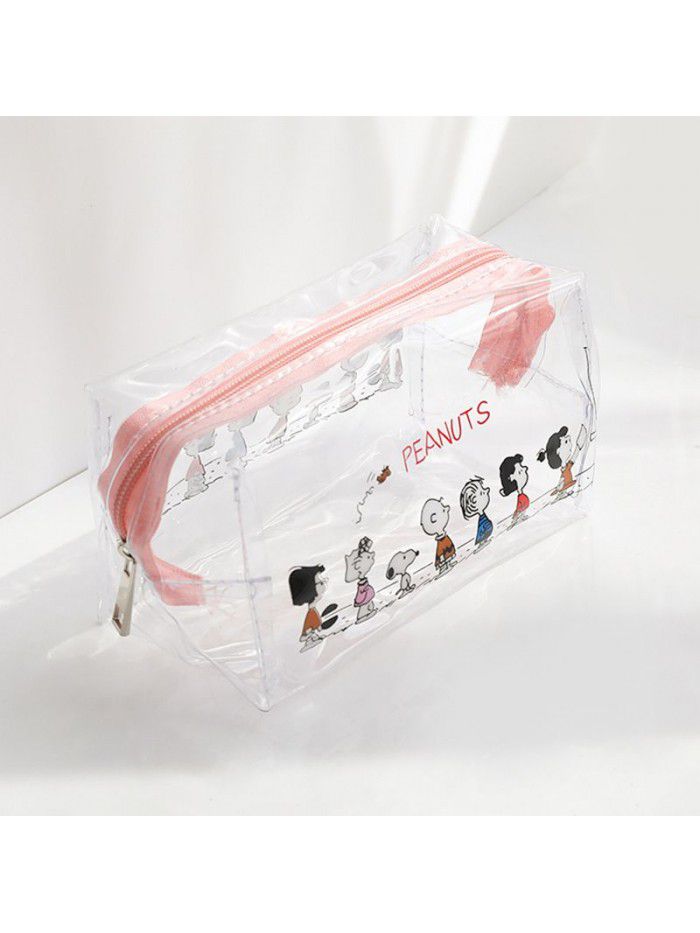 South Korea ins Yuya flower transparent waterproof cosmetic bag female portable large capacity girl's travel washing bag