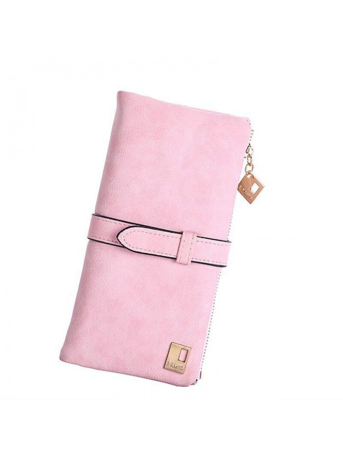 Women's purse with frosted leather, Korean long Lady wallet 2018, new popular, factory direct selling bag