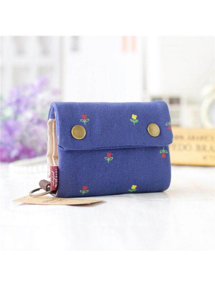 Kaka tribe Korean canvas men's and women's wallets small wholesale Taobao multi-purpose key bag