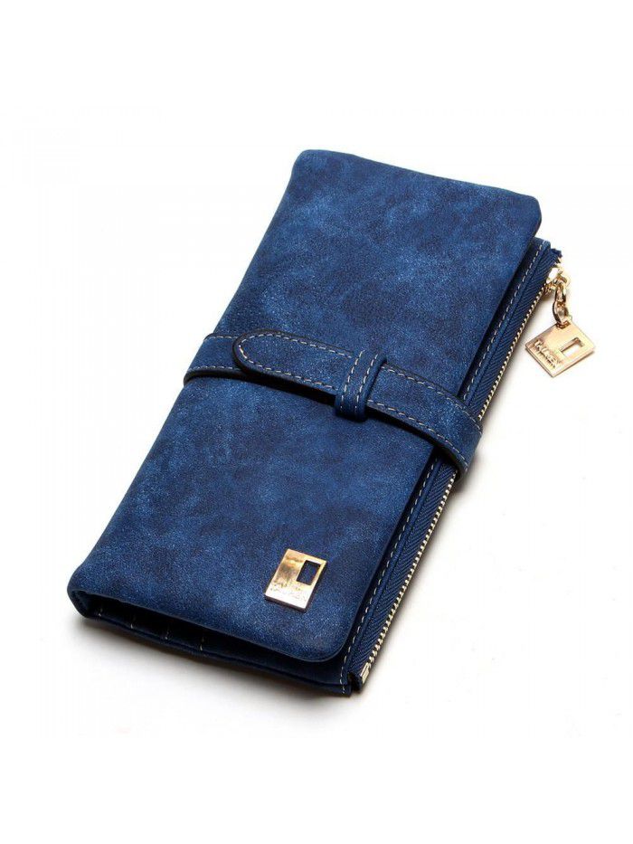 Fast selling popular Korean retro frosted leather 20% off with long wallet multi card women's wallet wholesale