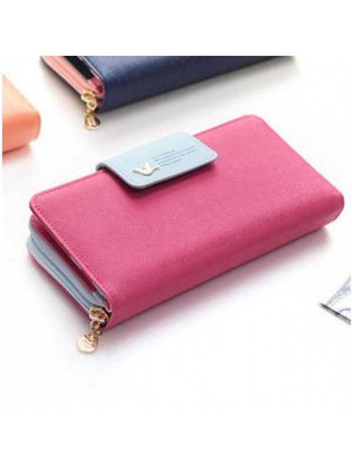 Hot cross border new wallet flying bird buckle Long Wallet Korean high capacity mobile phone bag lady's hand bag