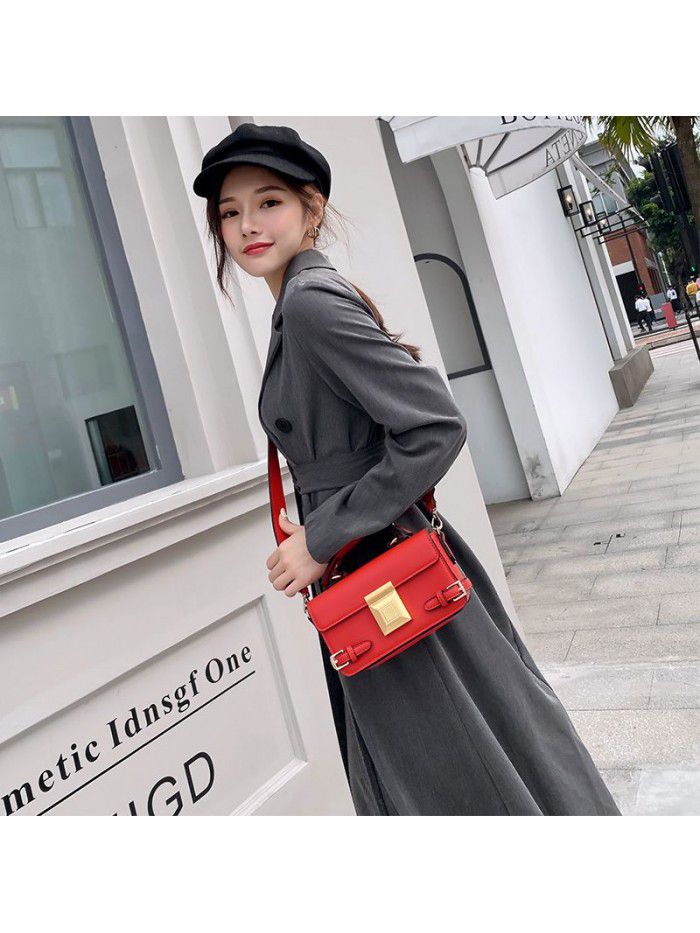 Small bag women's new leather bag 2021 fashion box small square bag versatile portable messenger bag 0820