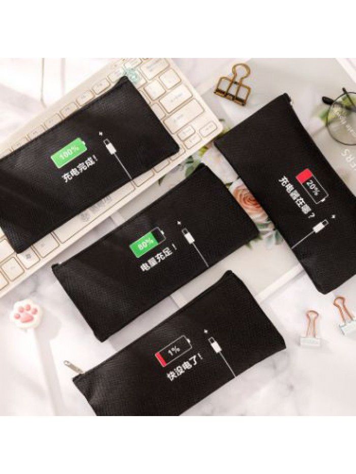 Creative cartoon canvas pencil case high quality Oxford simple stationery case student stationery pencil case