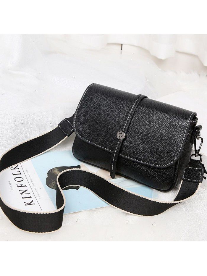 Leather women's bag 2021 new fashion messenger bag Korean women's small square bag trend cow leather shoulder bag 5510