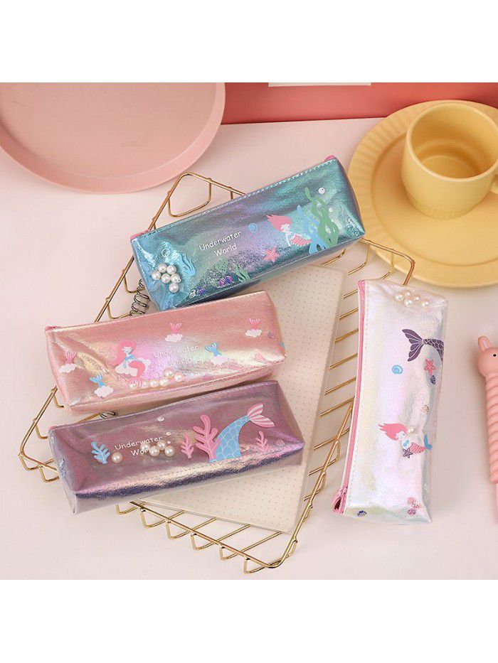 Hai's daughter large capacity pencil case simple Korean lovely girl dazzling pencil stationery case