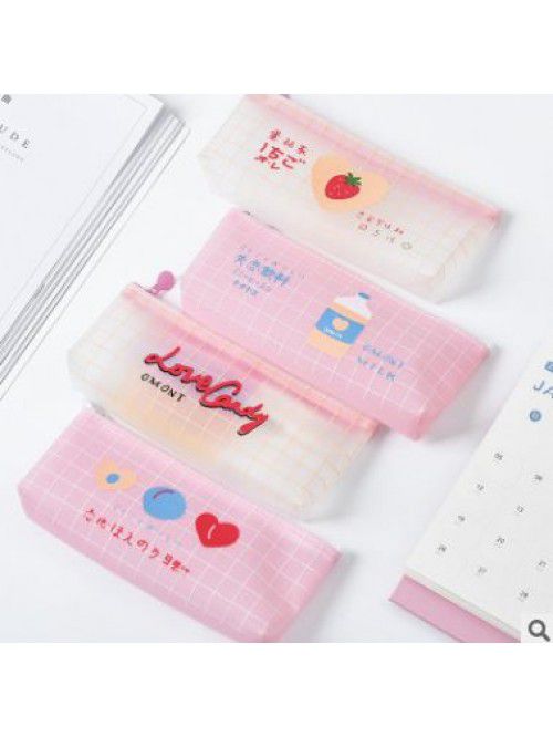 Korean version of simple transparent pencil case, ...