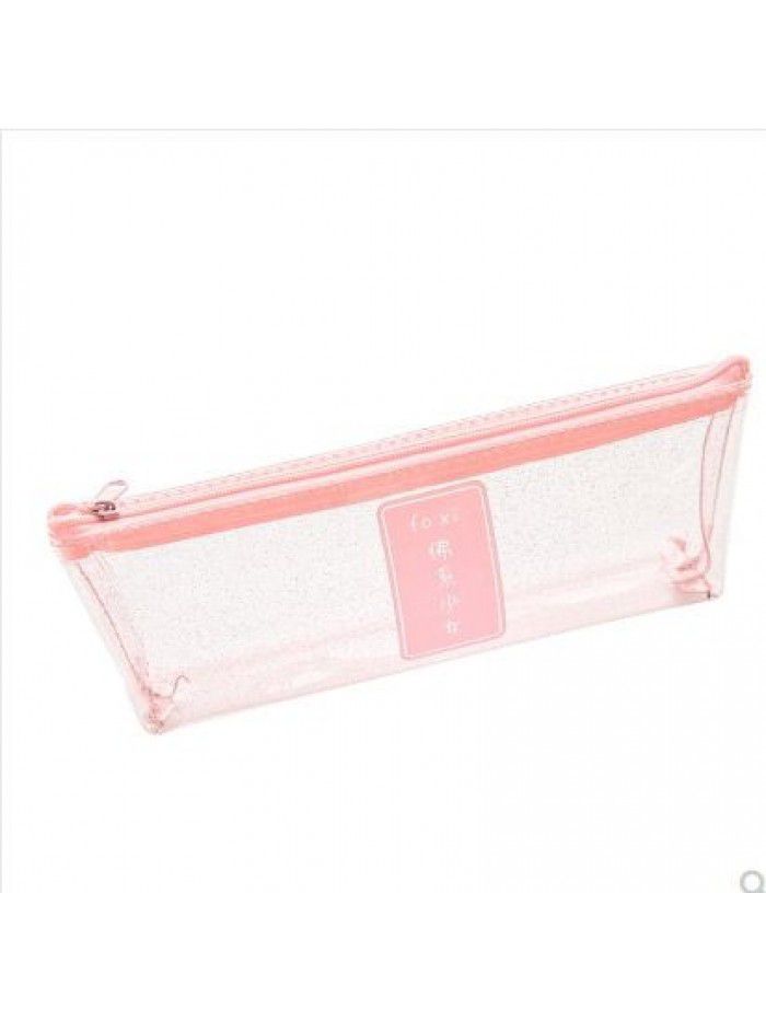 Creative Buddhist girl's simple pencil bag girl's fresh transparent stationery bag student's lovely pencil bag