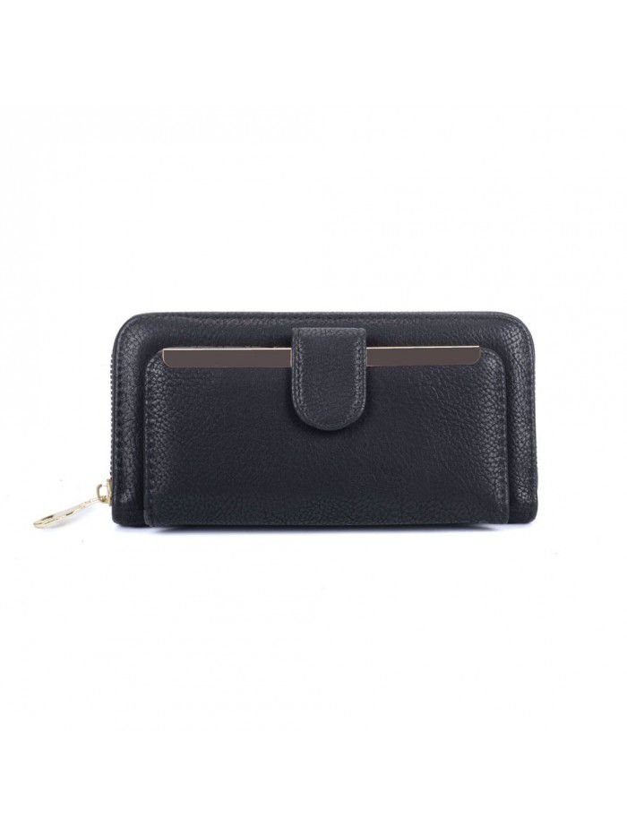  new foreign trade wallet manufacturer straight hair women's middle and long wallet candy color simple style Wallet