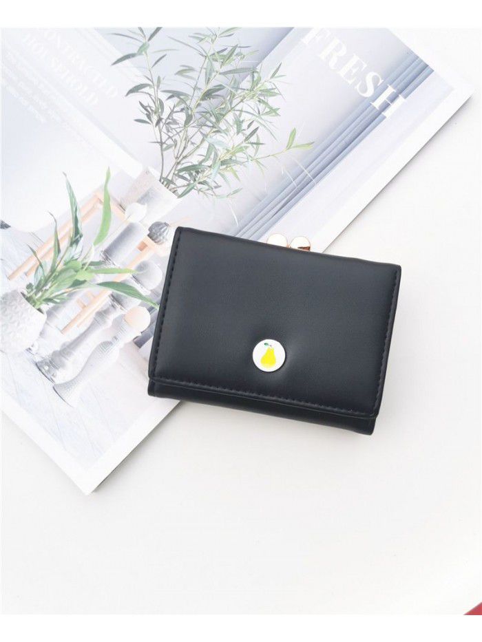  fashion small wallet women's short Korean cute little fresh fruit 30% off student lady wallet wallet