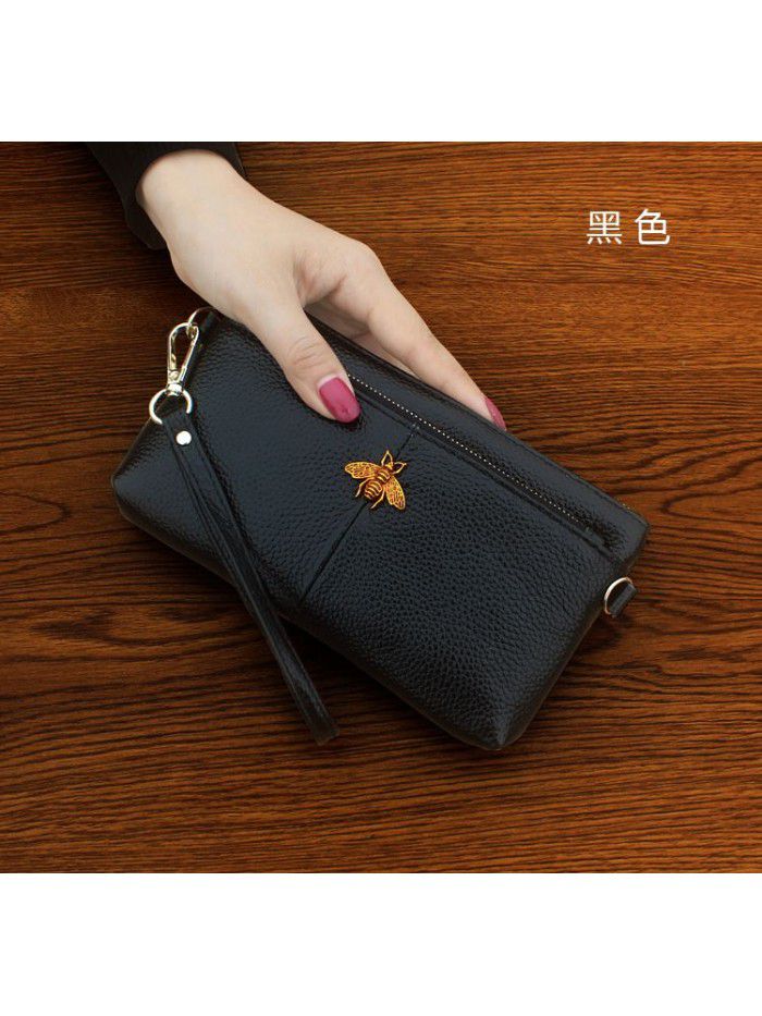  new hand bag women's head leather fashion zero wallet European and American simple mobile phone bag wallet