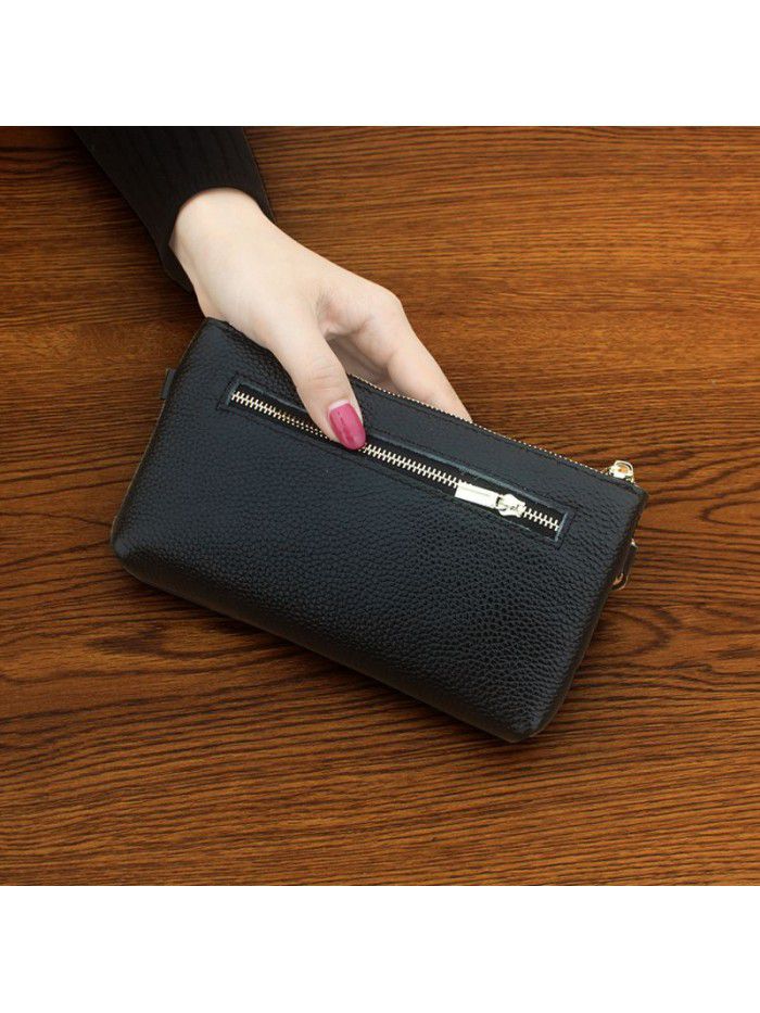  new hand bag women's head leather fashion zero wallet European and American simple mobile phone bag wallet