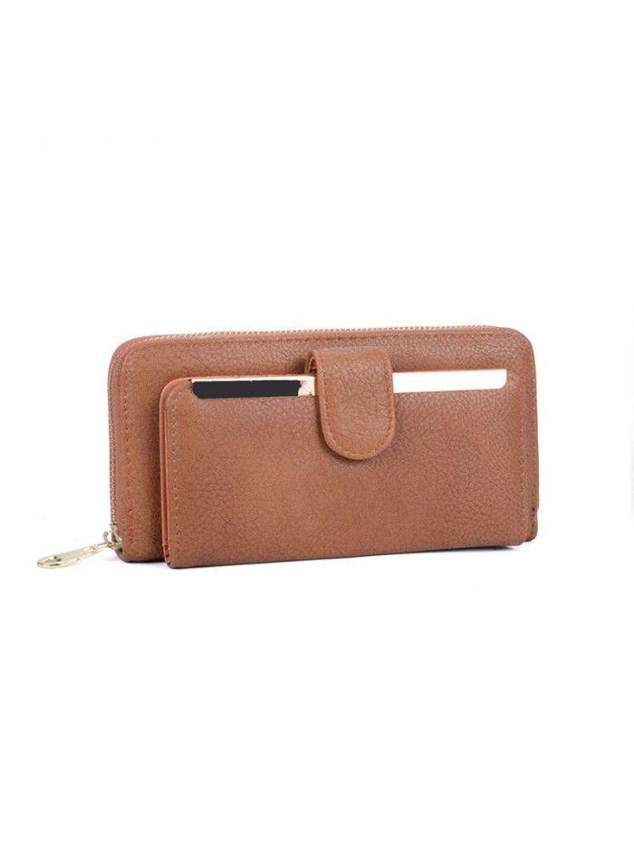  new foreign trade wallet manufacturer straight hair women's middle and long wallet candy color simple style Wallet