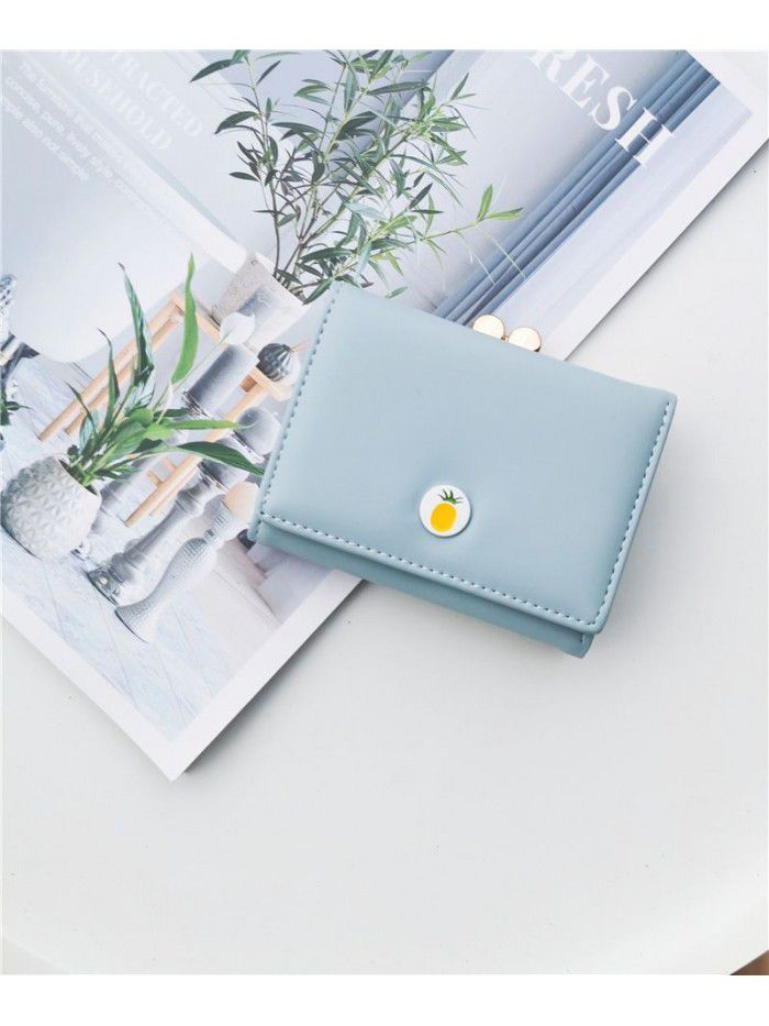  fashion small wallet women's short Korean cute little fresh fruit 30% off student lady wallet wallet