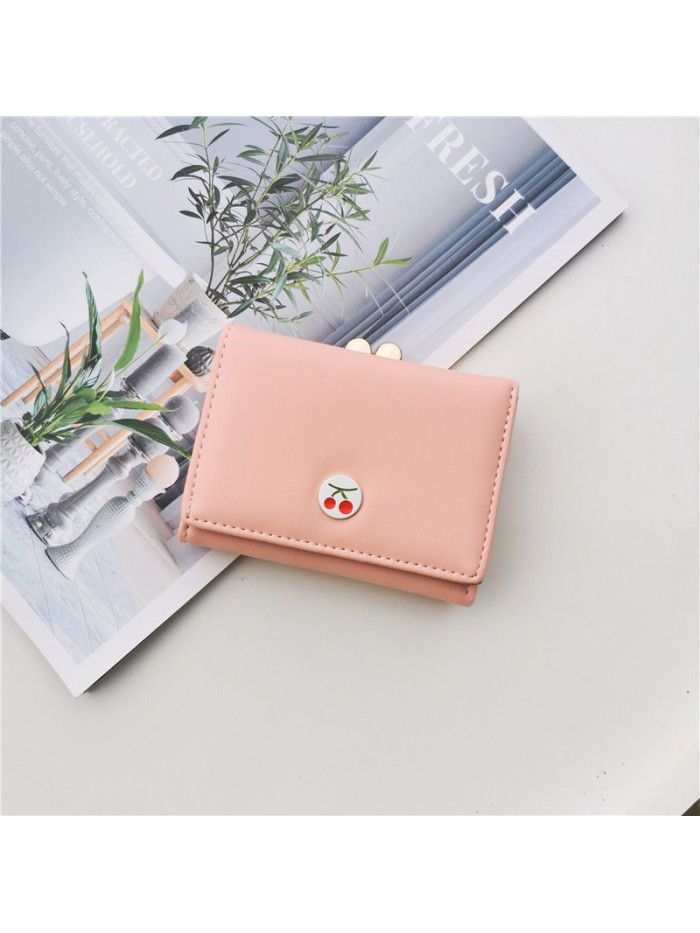  fashion small wallet women's short Korean cute little fresh fruit 30% off student lady wallet wallet