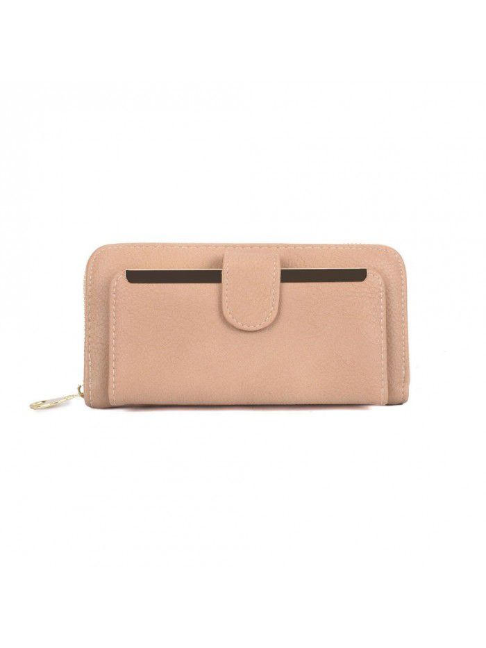  new foreign trade wallet manufacturer straight hair women's middle and long wallet candy color simple style Wallet